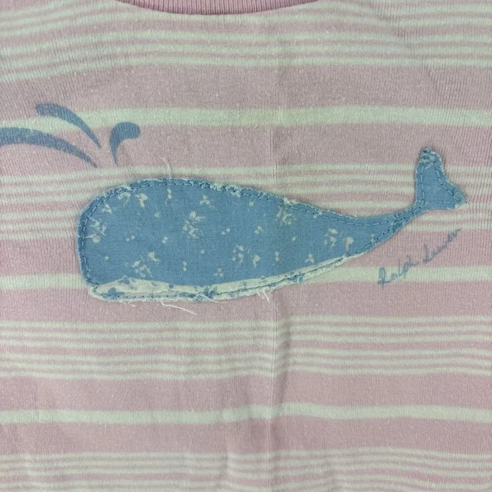 Ralph Lauren Girls pink stripe whale tshirt